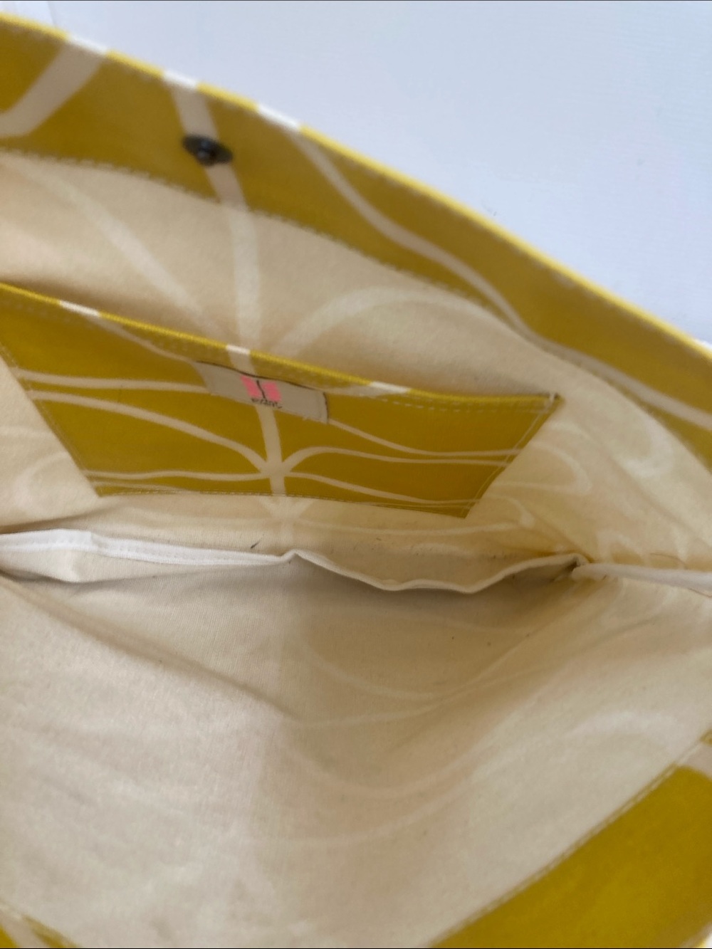 Orla Kiely Yellow and White Floral Canvas Crossbody Bag with Black Strap - Picture 4 of 9